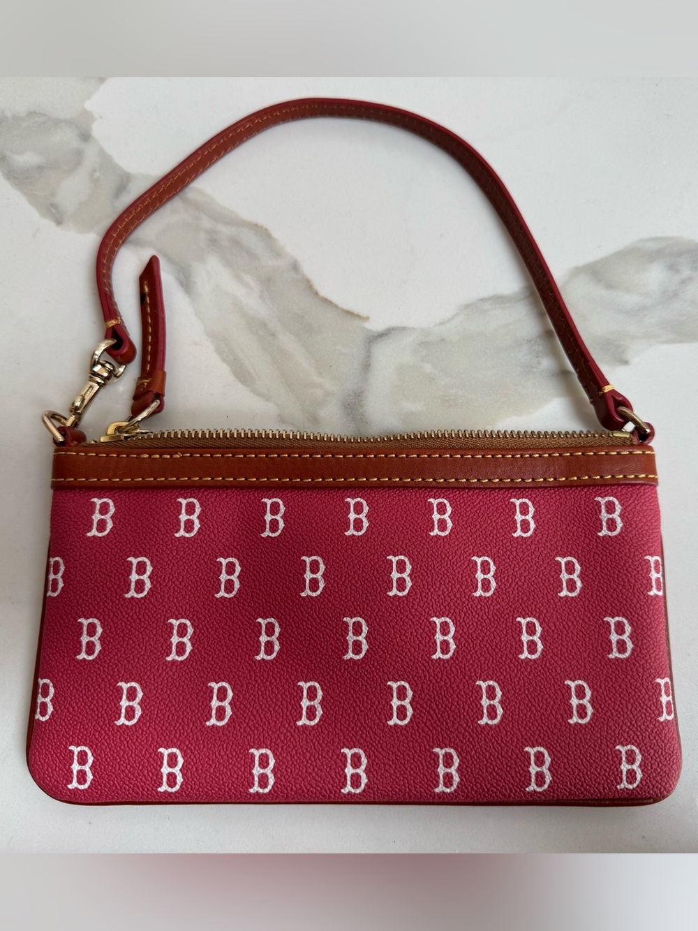 Dooney & Bourke Red Logo Wristlet - Signature 'B' Print for the Boston Red Sox! - Picture 2 of 6